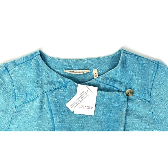 NWT Soft Surroundings Urban Escape Topper Jacket Blue Pockets Women Size M (A6) - Picture 6 of 9